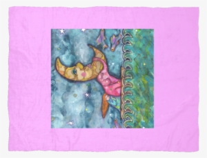 Moon Man Slumber Fleece Blanket - Gicléedruk: Guiding Light By Wyanne, 61x46cm.