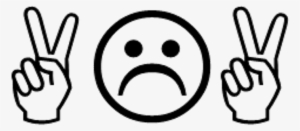 Black Goth Aesthetic Sad Emoji Symble Hand Hands Cute - Peace Peace Peace Ornament (oval)