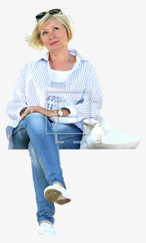 Parent Category - Woman Sitting Bench Png
