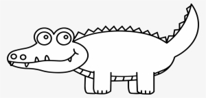 Alligators Crocodile Clip Drawing Cartoon - Black And White Alligator Clip Art