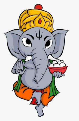 An Illustration Of The Hindu God Ganesha - Cartoon