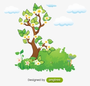 Spring Nature Scene Landscape Background, Nature, Fresh, - Illustrator