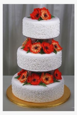 White Circle Tiered Cake - Cake