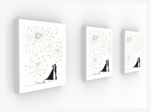 Fingerprint Canvas Wedding Fingerprint Fireworks , - Fingerprint Guest Book Firework