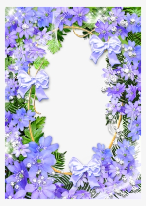 Cute Purple Flowers Png Photo Frame - Purple Flower Png Frame