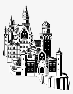 Banner Library Clipart Neuschwanstein Big Image Png - Castle Png Black And White
