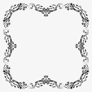 Beautiful Rose Border Black And White Frame, Border, - Frame Silhouette Png