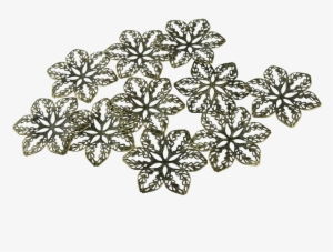 10 Filigree Antique Gold Flower Embellishment - Gold