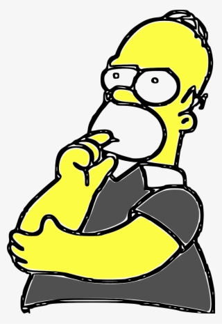 Homer Simpsons, Cartoon, Comic, Tv Show, Thinking - Transparent Cartoon Character Thinking Png
