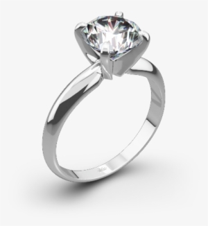 Heavy 4 Prong Solitaire Engagement Ring - Engagement Ring