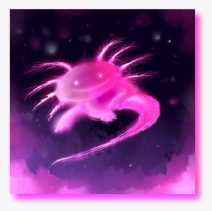 Neon Axolotl By Crwixey - Pink Glow In The Dark Axolotl