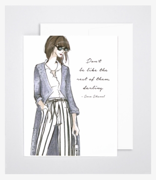 Woven Ink Fashion Illustration Card Chanel - Art