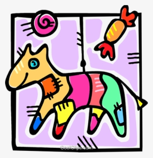 Birthday Piñata Royalty Free Vector Clip Art Illustration - Unique Halloween Pumpkin Pinata