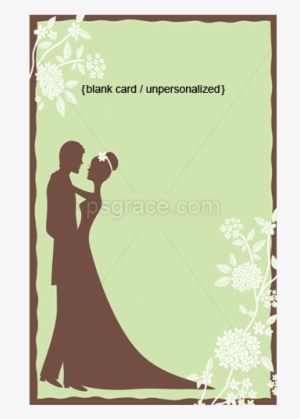 Blank Unpersonalized Card Silouette Bride And Groom - Wedding Shower Invitation Background