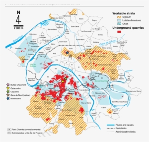 5 Map Of Old Quarries In The Former Dept Of Seine - Atlas