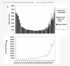 Kemp's Ridley Nests And Hatchlings Released (b) Annually - Mexico