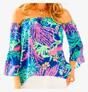 Screen Shot 2017 05 10 At - Lilly Pulitzer Sanilla Off The Shoulder Top Lapis Blue/pink