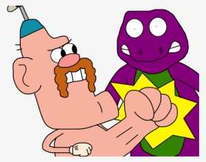 Uncle Grandpa Punches Barney By Ozzyguy - Uncle Grandpa Vs Barney