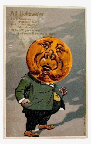 Htf Fantasy Mister Moon Man German Halloween Postcard - Poster