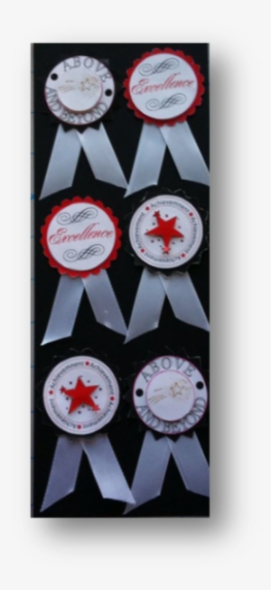 Layered Chipboard Certificate Attachments With Ribbon, - Award