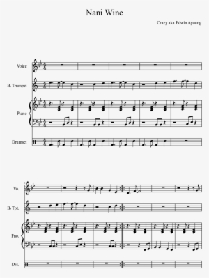 Nani Wine Sheet Music Composed By Crazy Aka Edwin Ayoung - Free As The Wind Sheet Music