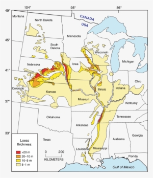 Map Showing The Distribution And Thickness Of Last - Central Lowland