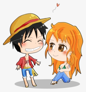 Nami Transparent Luffy Graphic - One Piece Chibi Luffy X Nami
