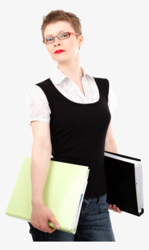 Business Woman Holding Files In Her Hands Png Image - Business Woman Png
