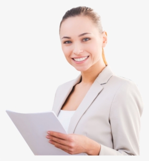 Beautiful Smiling Business Woman With Tablet Computer - Smiling Woman No Background
