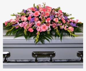 Daisy Casket Spray Pink And Purple