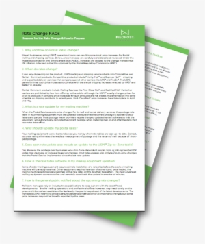 2018 Usps® Rate Change Faqs - Letter