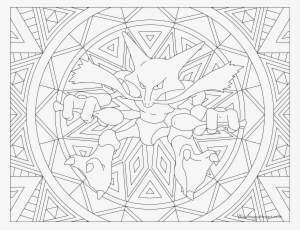 065 Alakazam Pokemon Coloring Page - Mandala Pokemon