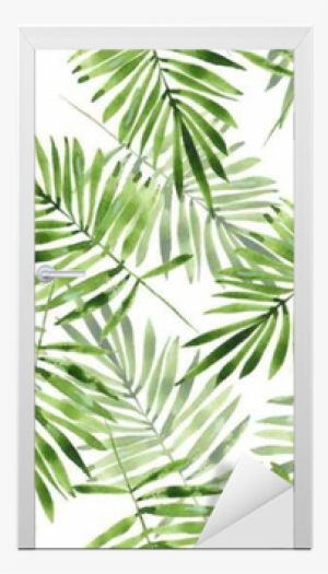 Watercolor Seamless Pattern 2 Door Sticker • Pixers® - Palm Leaves
