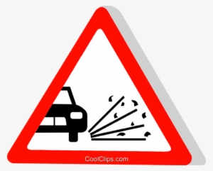 Eu Traffic Sign, Loose Gravel Royalty Free Vector Clip - Traffic Sign Loose Gravel