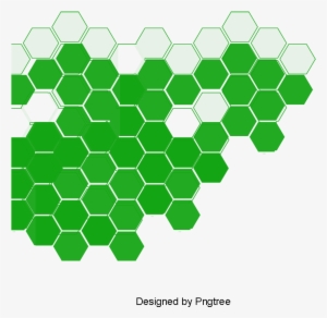 Green Hexagon Technology Background Vector Material, - Wall