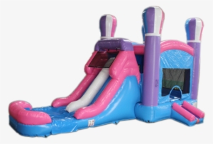28' Pink Balloon Bounce House Wet Or Dry Water Slide