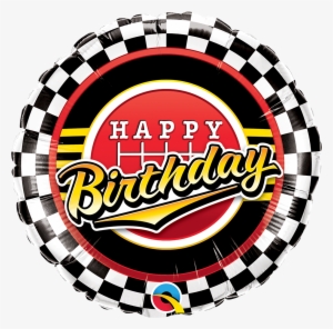 18" Birthday Checkered Pattern Balloon All American - Racing Flag Happy Birthday