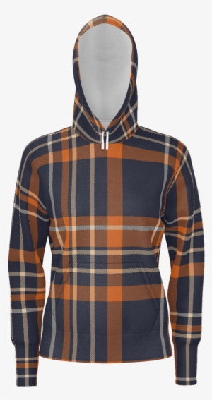 Orange Checkered Pattern Hoodie - Orange And Blue Plaid Pattern Cufflinks