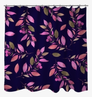 Autumn Leaves Watercolor Seamless Pattern Shower Curtain - Watercolor Painting