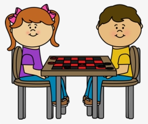 Kids Checker Table Clip Art - Table Games Clip Art