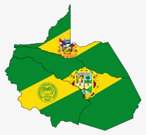 Flag Map Of Provinces Of Madre De Dios - Madre De Dios Region