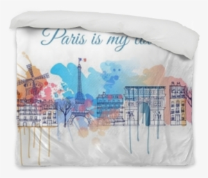 Watercolor Vector Background Of Paris City Duvet Cover - Kyv36 Digno Rafre ディグノ ラフレ スマホケース