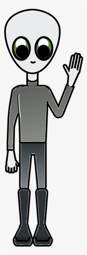 Goodbye Clipart Slim - Waving White Alien Shower Curtain