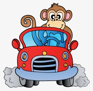 Monkey Bizz - Monkey In Car Clipart