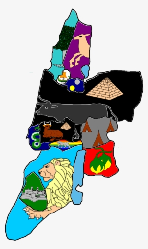 Flag Map Of Twelve Tribes Of Israel - Twelve Tribes Of Israel Clipart