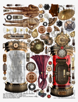 Steamtown & Time Machine Shadowbox Made From A Cigar - Steampunk Time Machine Art