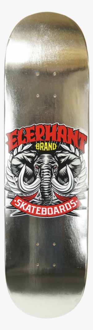 Logo Deck Silver - Elephant Brand Skateboards Street Axe Deck, White,