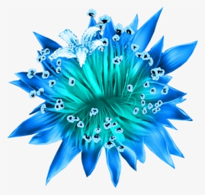 Moonlight Tea - Mavi Çiçek Png