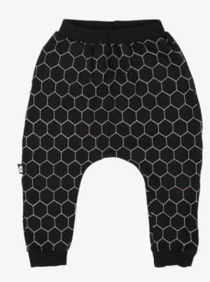 Unisex Bee Hive Black Harem Pants - Harem Pants