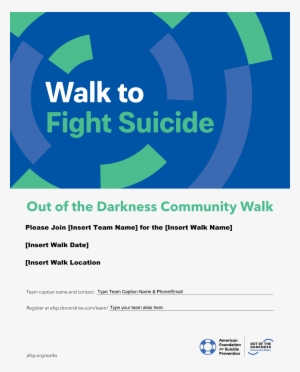 Join My Team Customizable Flyer - Out Of The Darkness Walk Sf